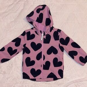 Cat & Jack Pink Hoodie with Black Hearts